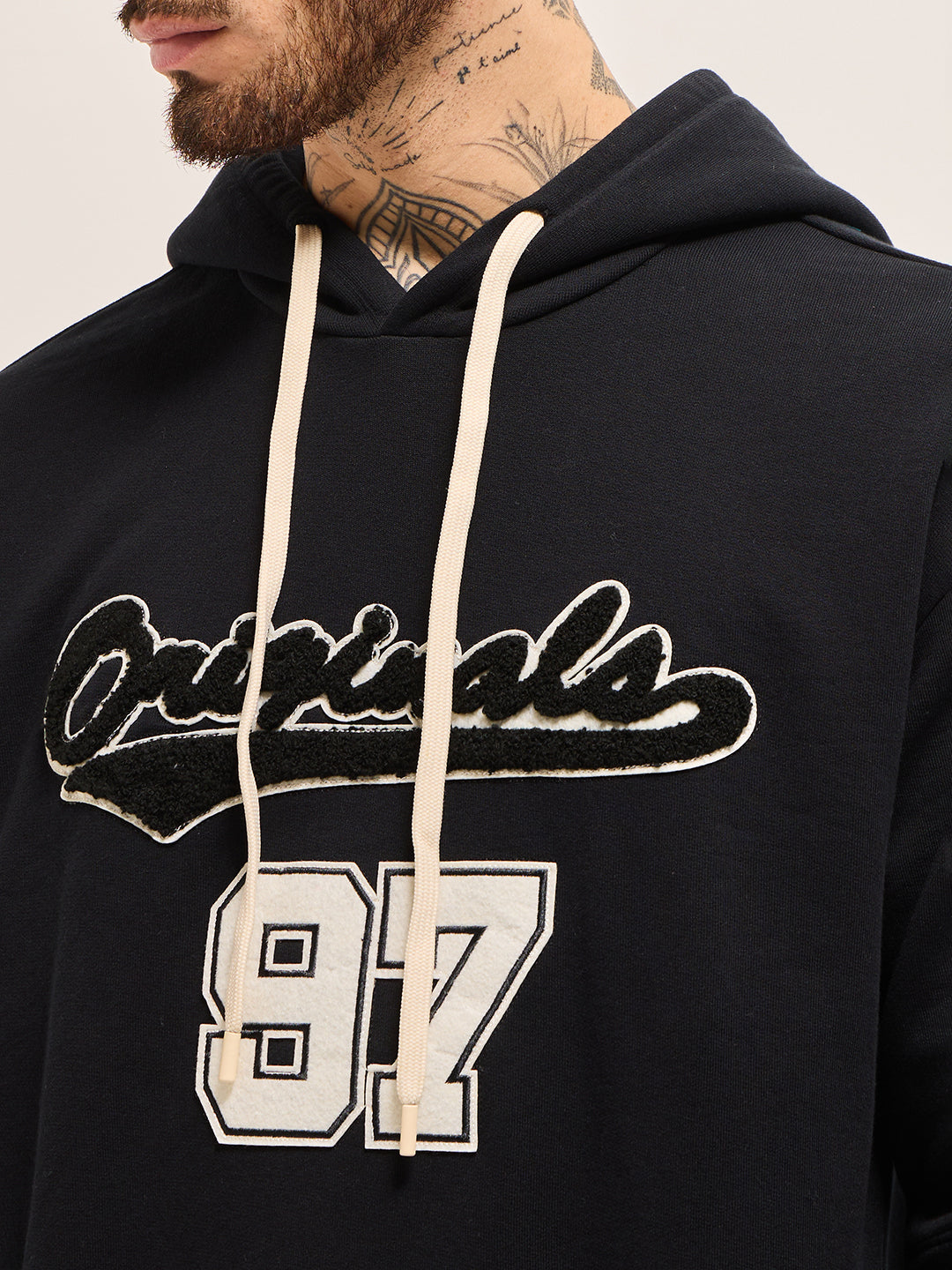 Men Black Relaxed Fit Hoodie