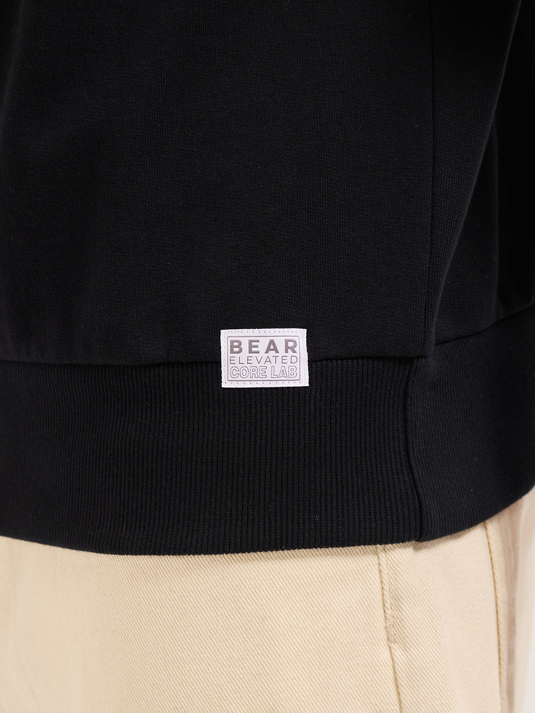 Men Black Relaxed Fit Hoodie
