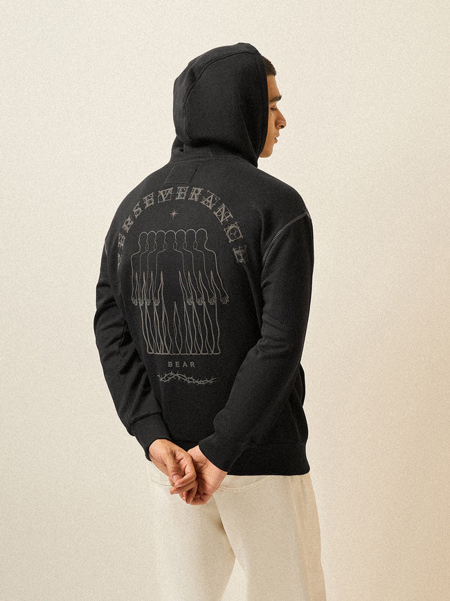 Men Black Relaxed Fit Hoodie