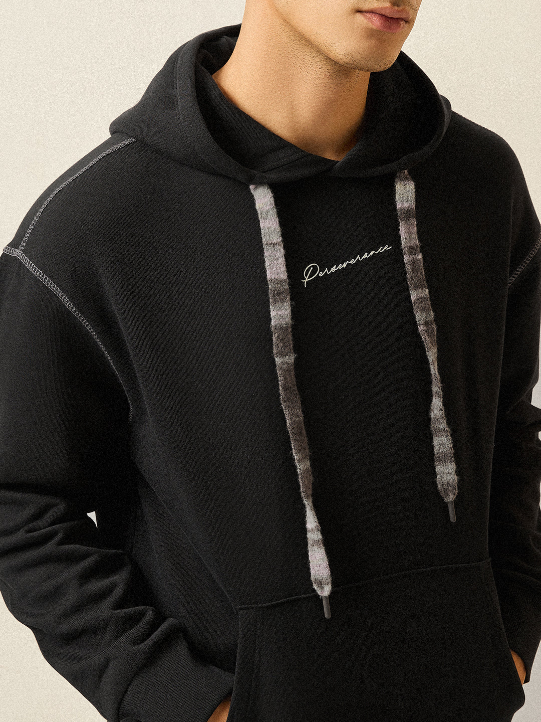 Men Black Relaxed Fit Hoodie