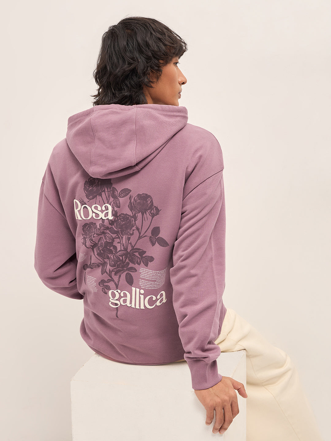 Men Pink Relaxed Fit Hoodie