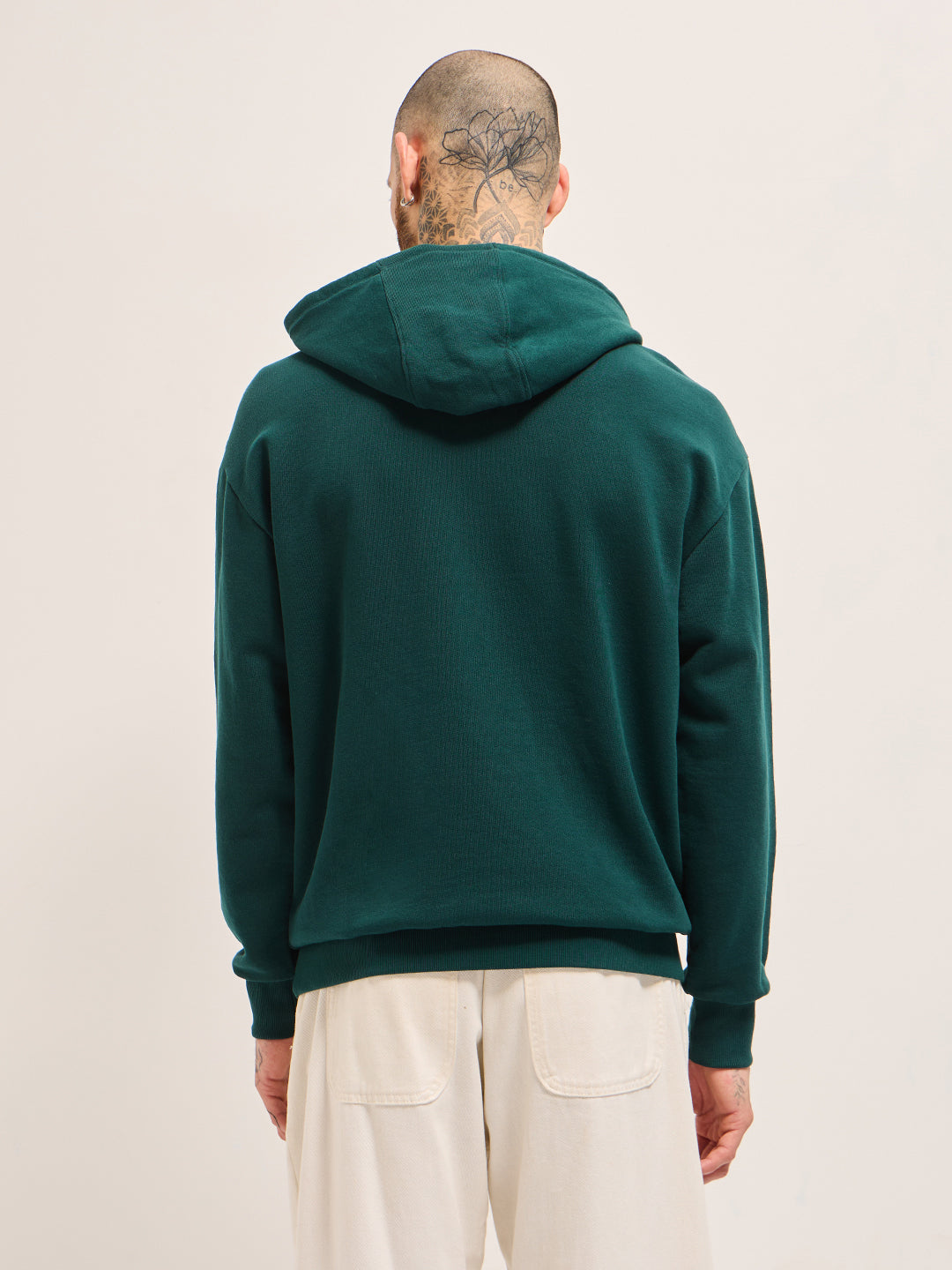 Men Green Relaxed Fit Hoodie