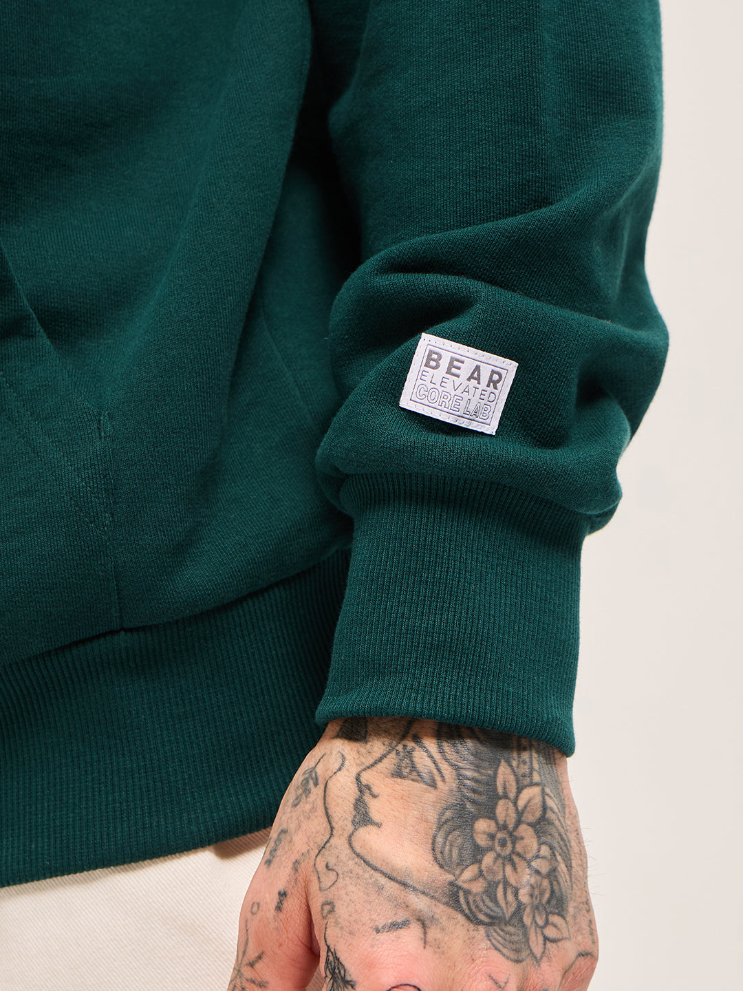 Men Green Relaxed Fit Hoodie