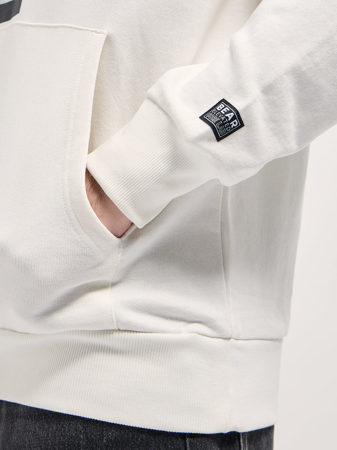 Men White graphic Printed Relax Fit Hoodie