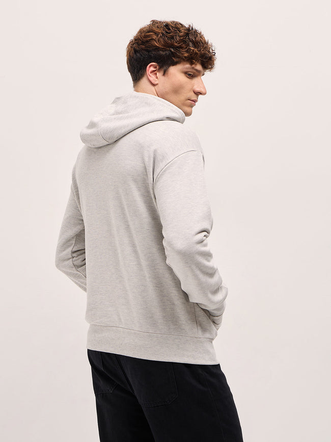 Men Grey Relaxed Fit Hoodie