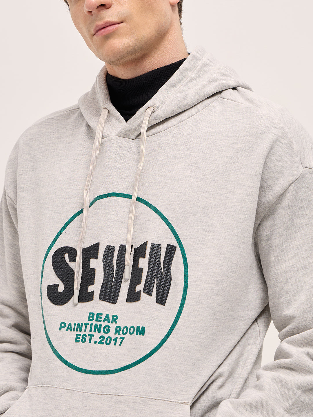 Men Grey Relaxed Fit Hoodie