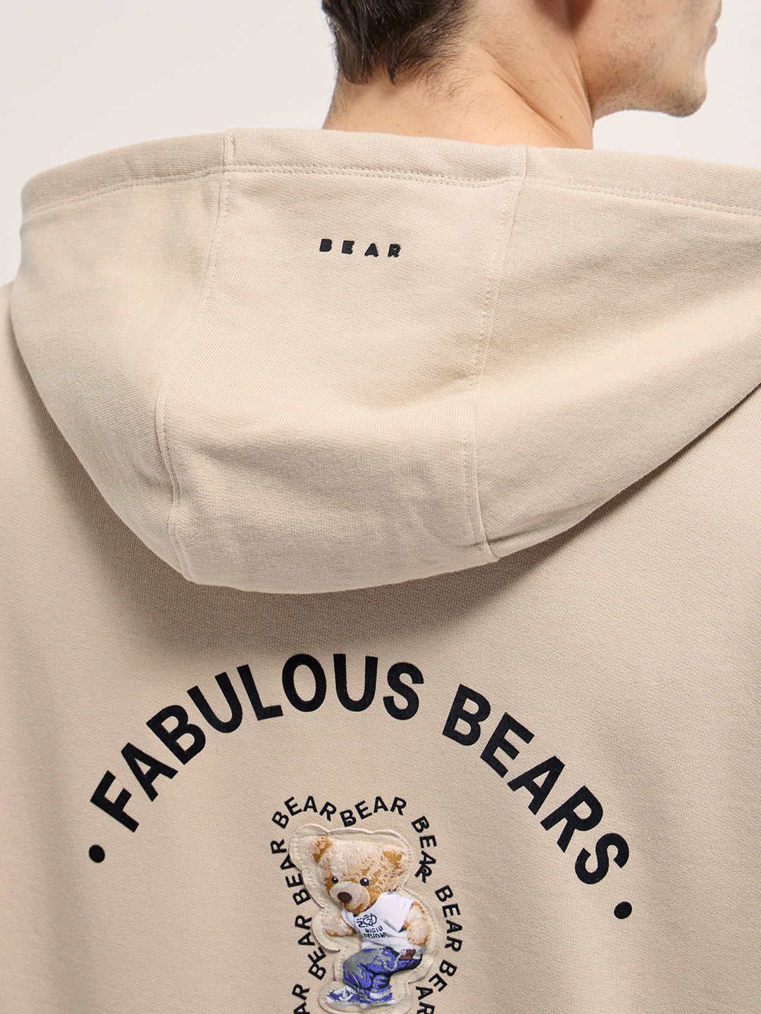 Men Beige Relaxed Fit Hoodie