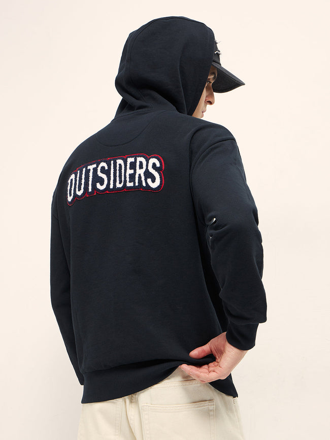 Men Black Relaxed Fit Hoodie