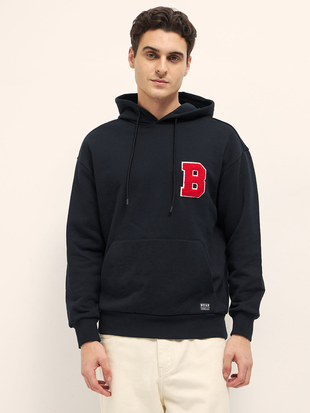 Men Black Relaxed Fit Hoodie