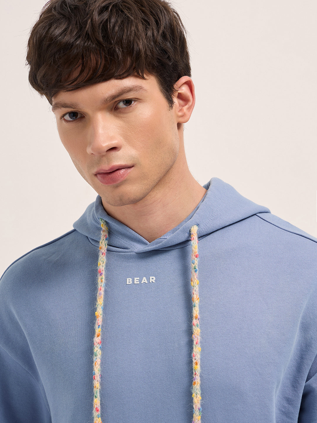 Men Blue Relaxed Fit Hoodie