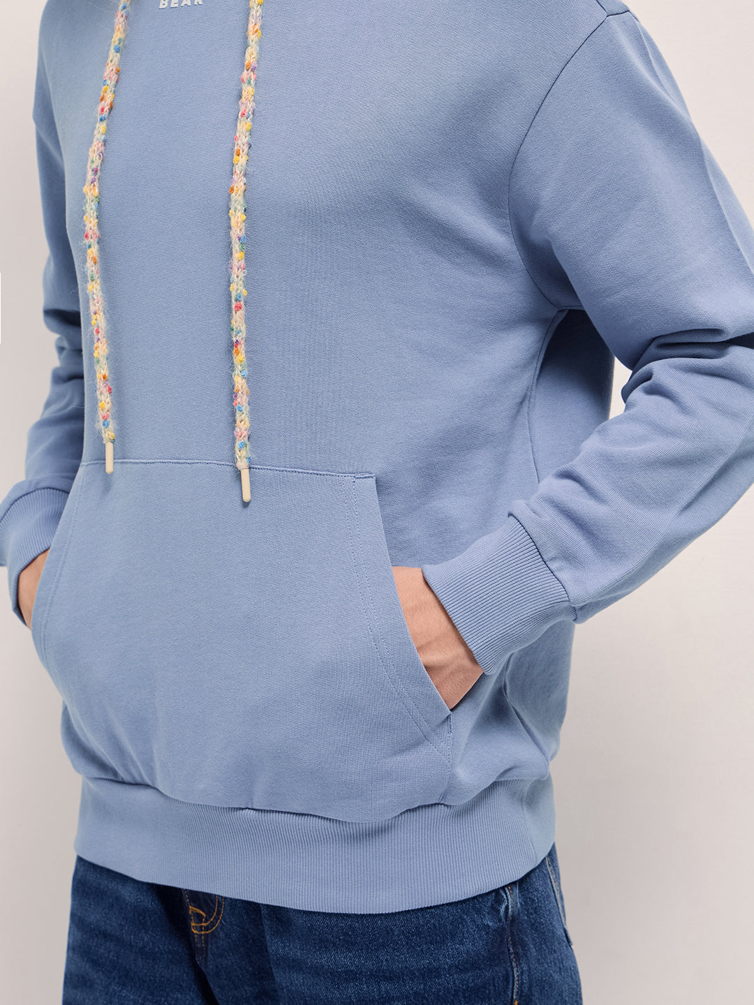 Men Blue Relaxed Fit Hoodie