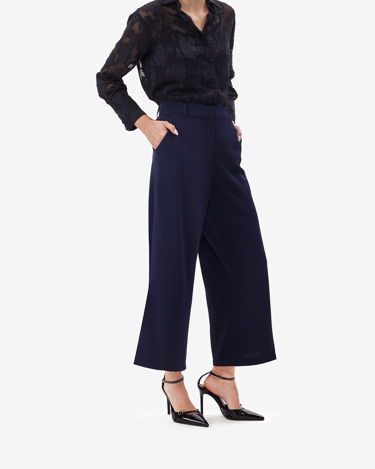 Women Navy  BreezeFlow Wide Leg Pants