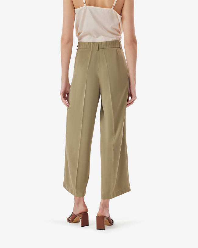 Women Olive BreezeFlow Wide Leg Pants