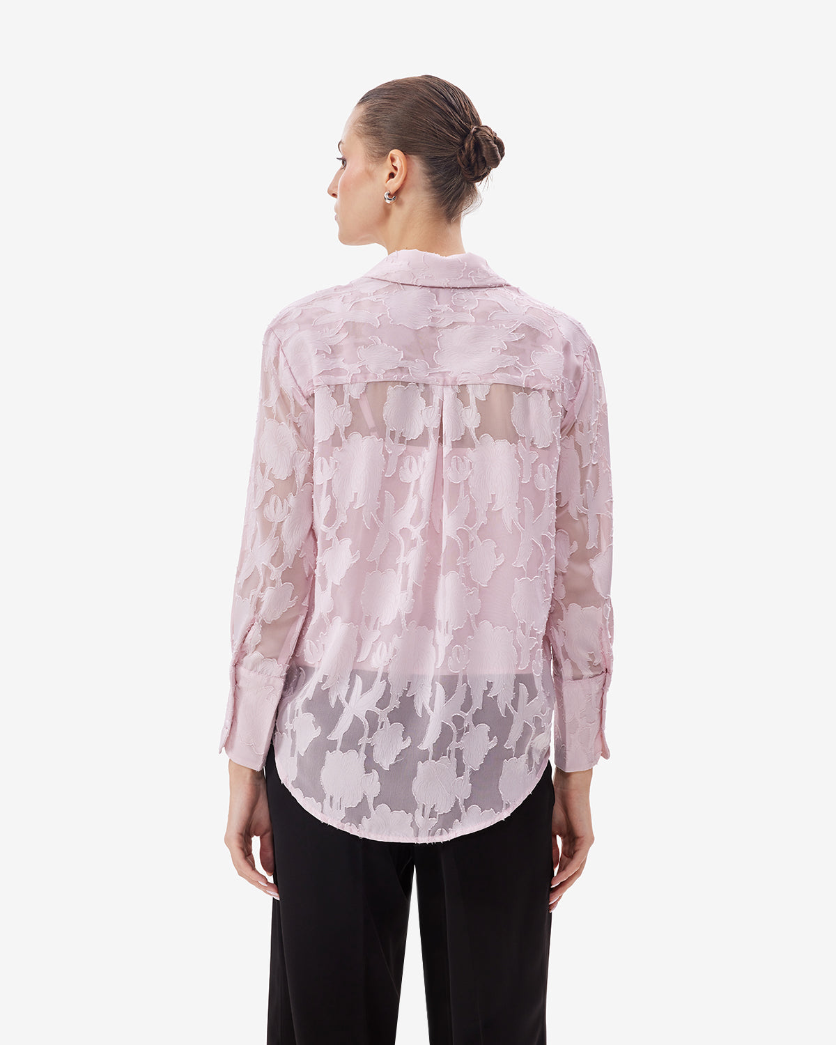 Women Pink Jacquard Shirt With Camisole
