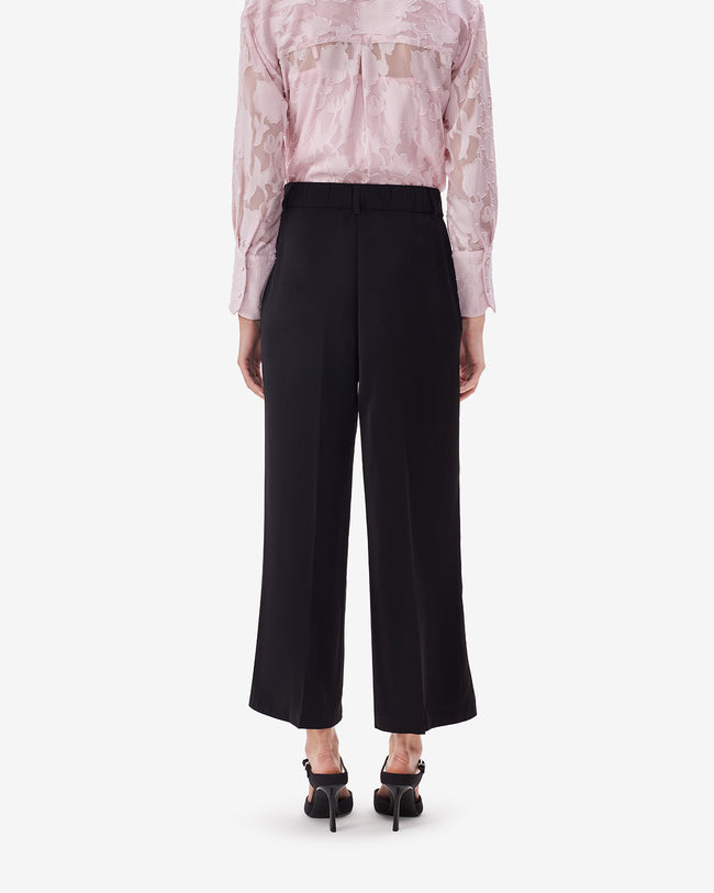 Women Black BreezeFlow Wide Leg Pants