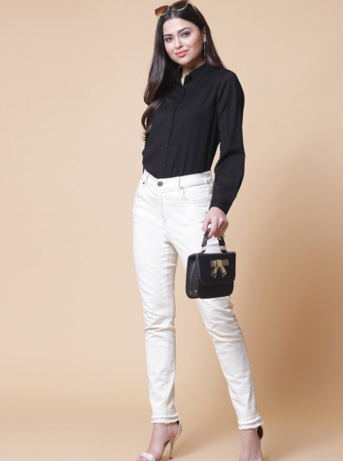 Women Black Polyester Odour Free Shirt