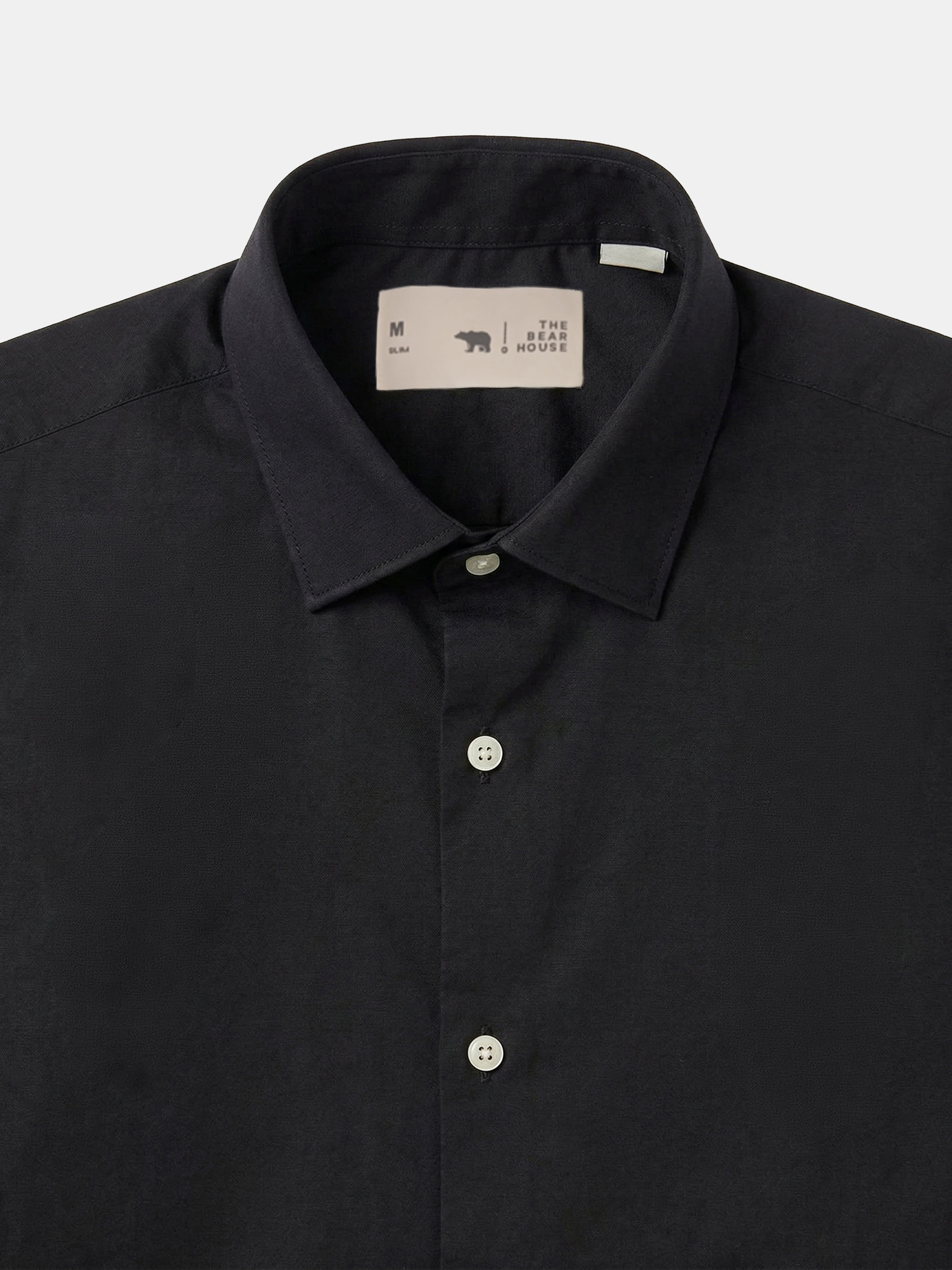 Men Black Cotton Solid Shirt