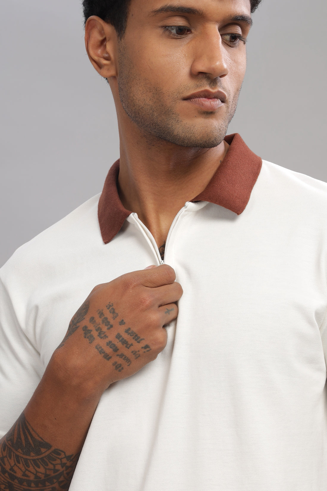 Men Snow White Regular Fit Polo T-Shirt