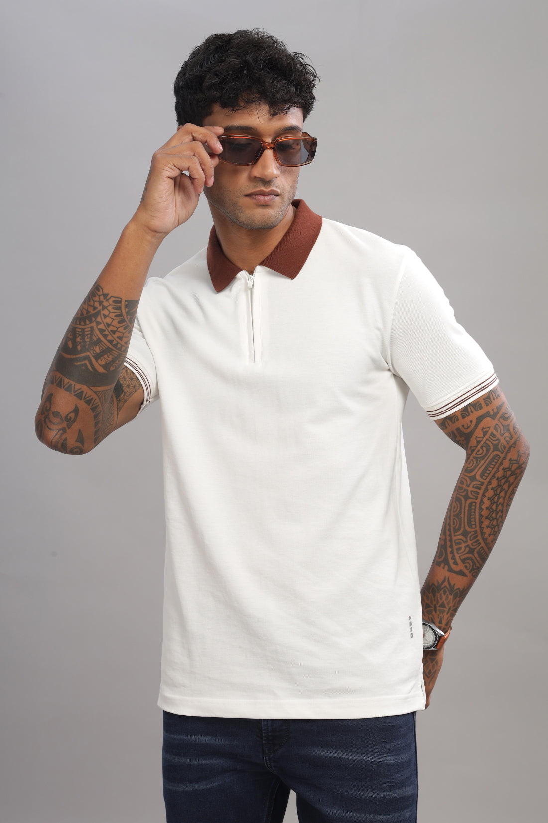 Men Snow White Regular Fit Polo T-Shirt