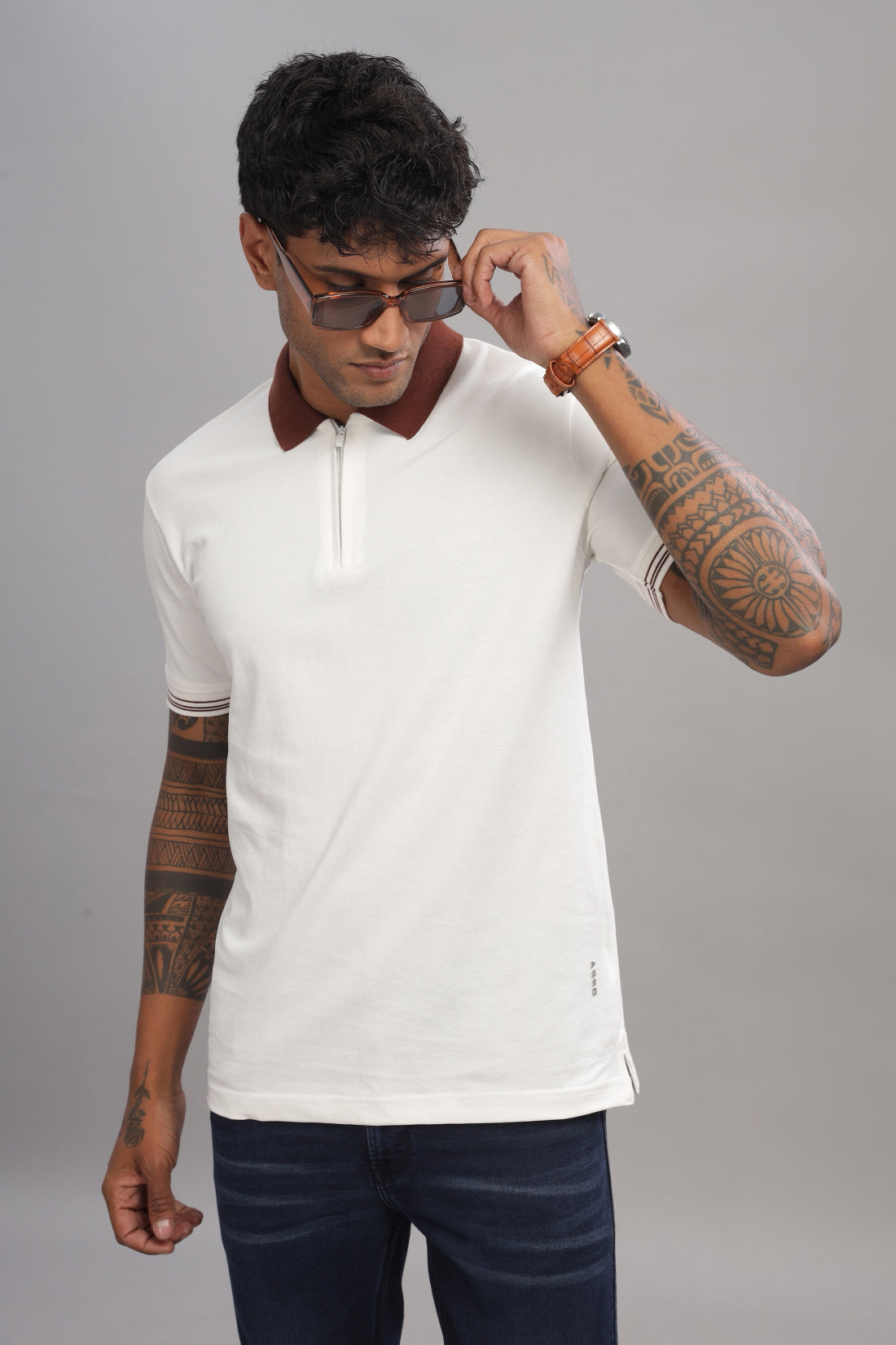 Men Snow White Regular Fit Polo T-Shirt