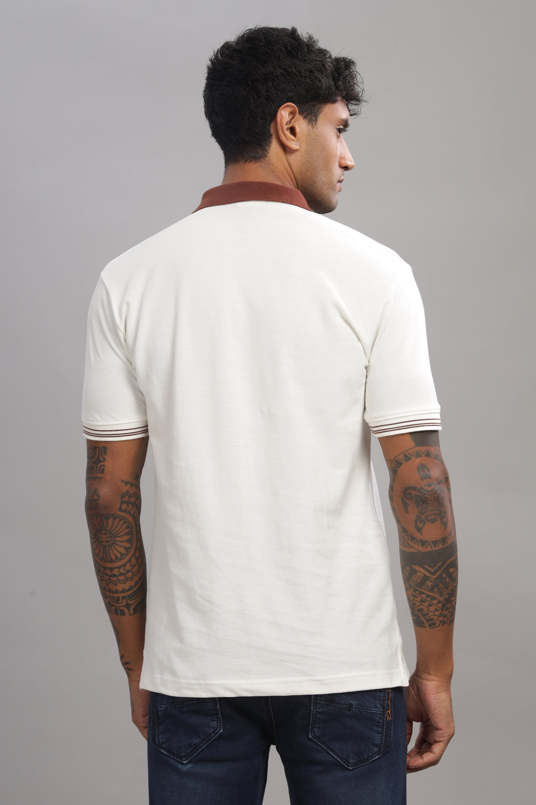 Men Snow White Regular Fit Polo T-Shirt