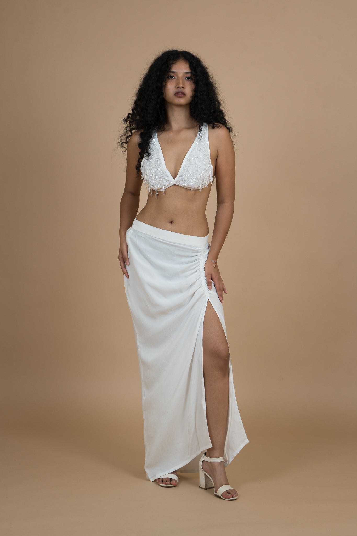 Women Velvet Snow Draped Cotton Skirt