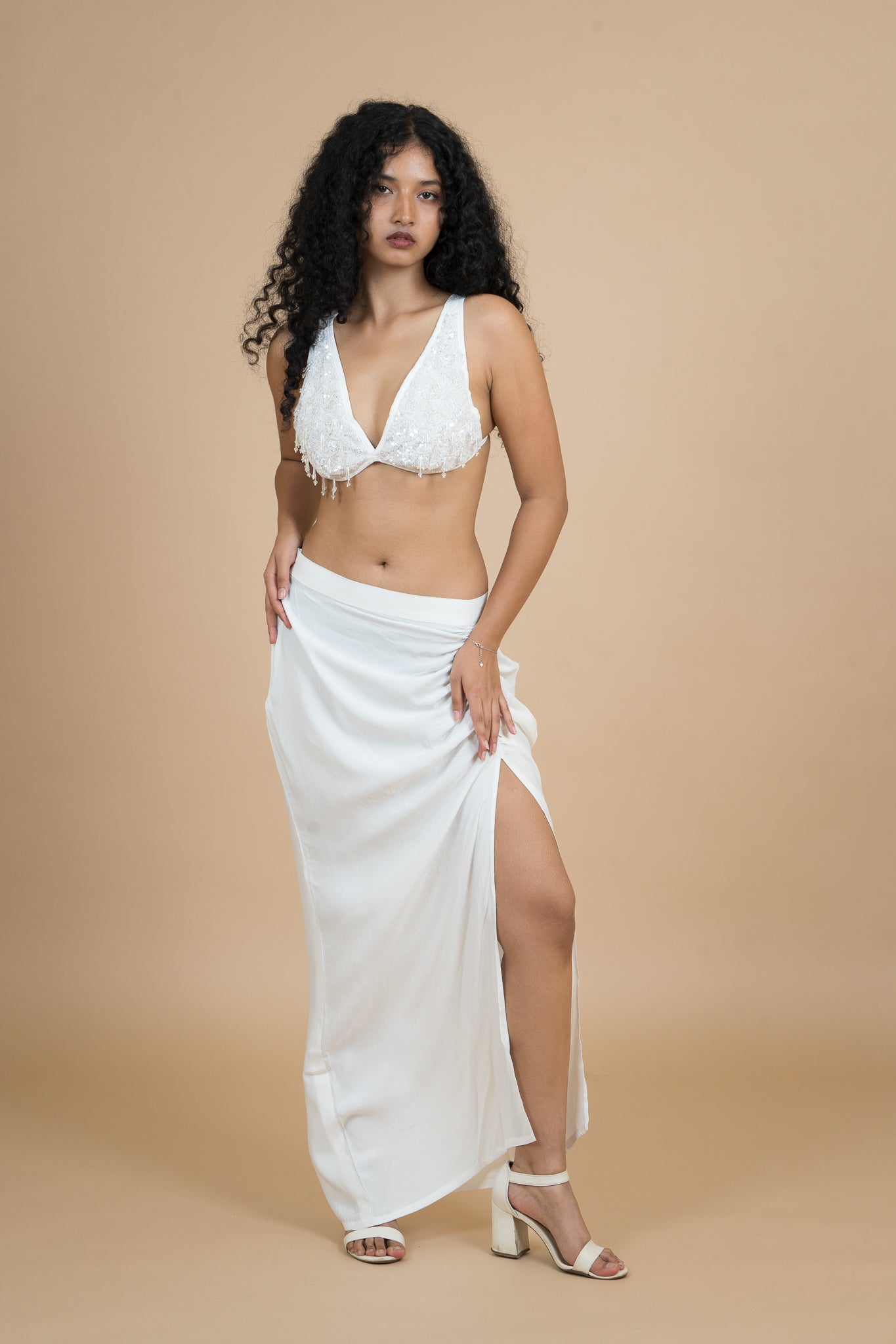 Women Velvet Snow Draped Cotton Skirt