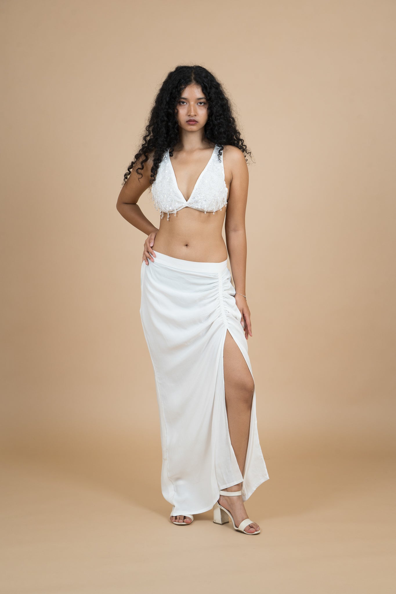 Women Velvet Snow Draped Cotton Skirt