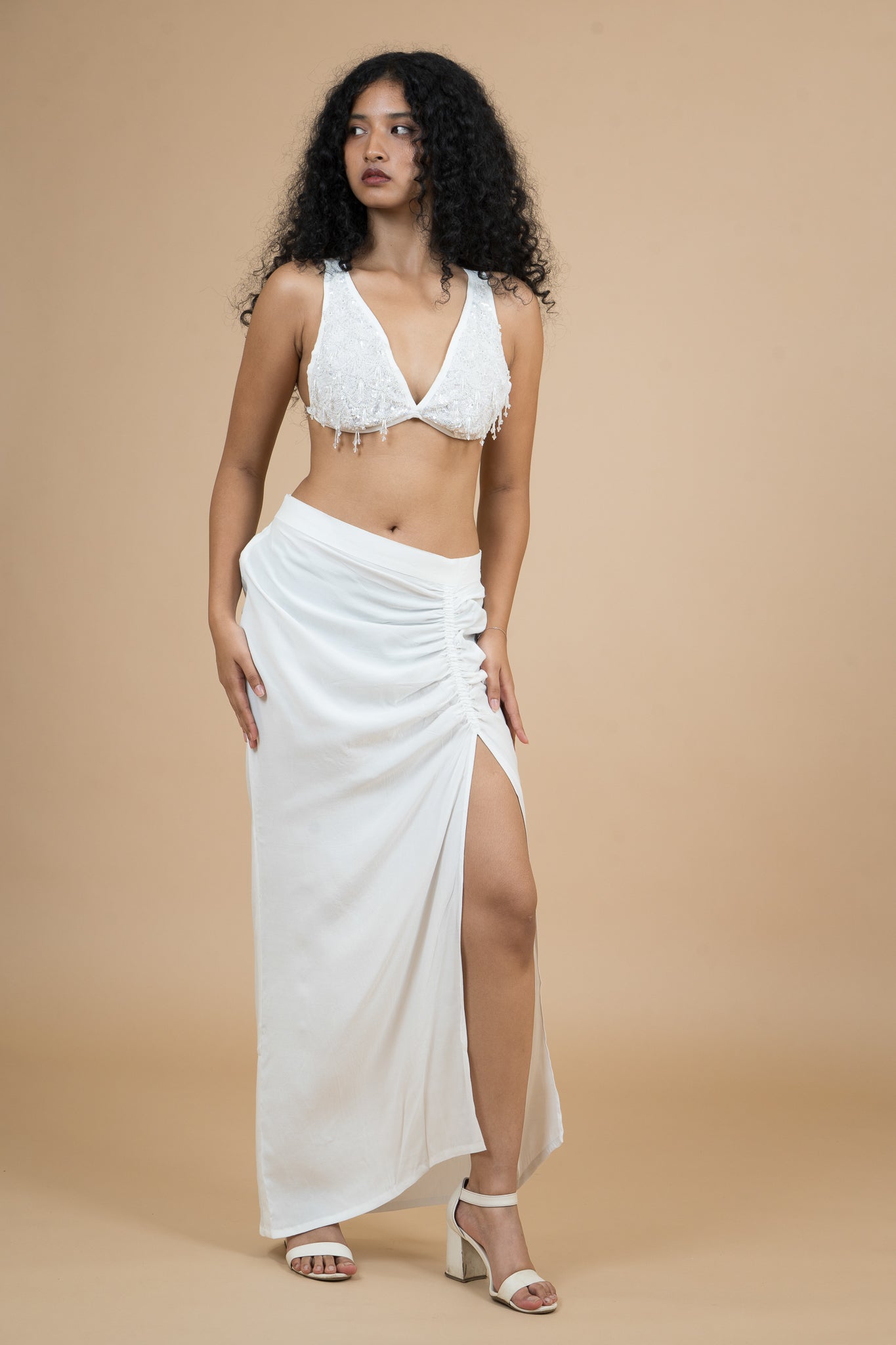 Women Velvet Snow Draped Cotton Skirt