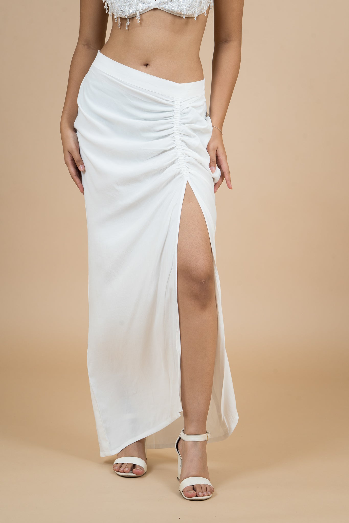 Women Velvet Snow Draped Cotton Skirt