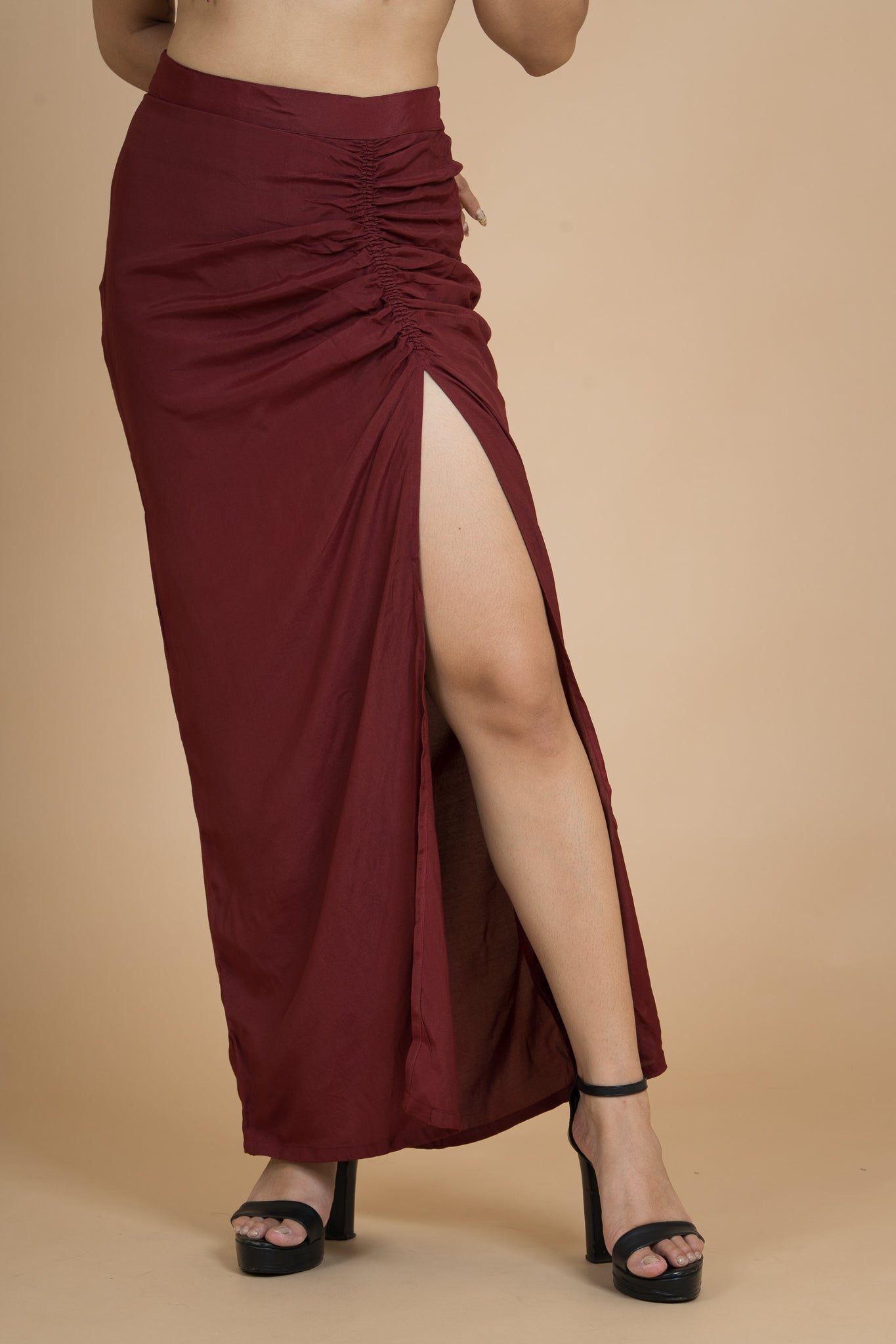 Women Scarlet Rush Draped Cotton Skirt