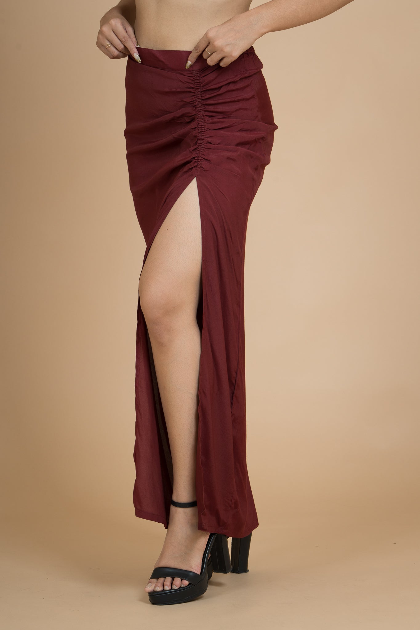 Women Scarlet Rush Draped Cotton Skirt