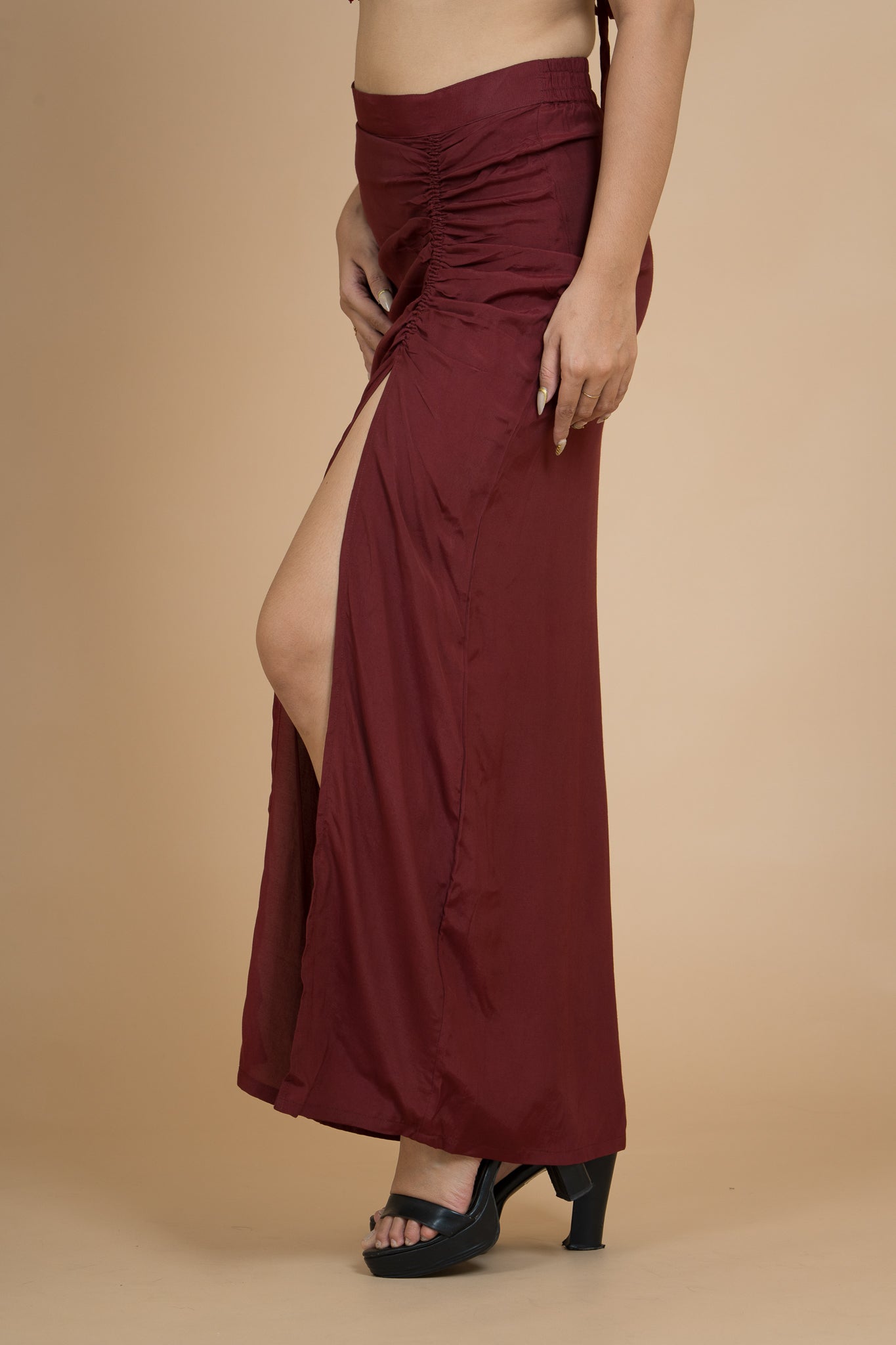 Women Scarlet Rush Draped Cotton Skirt