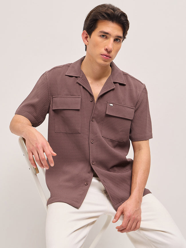 Men Maroon Casual Shirt
