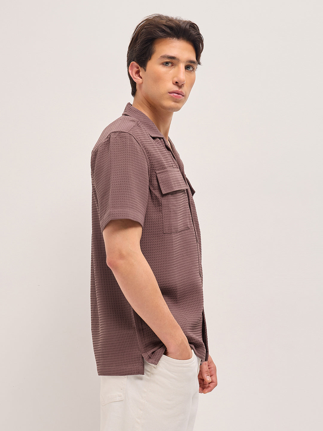 Men Maroon Casual Shirt