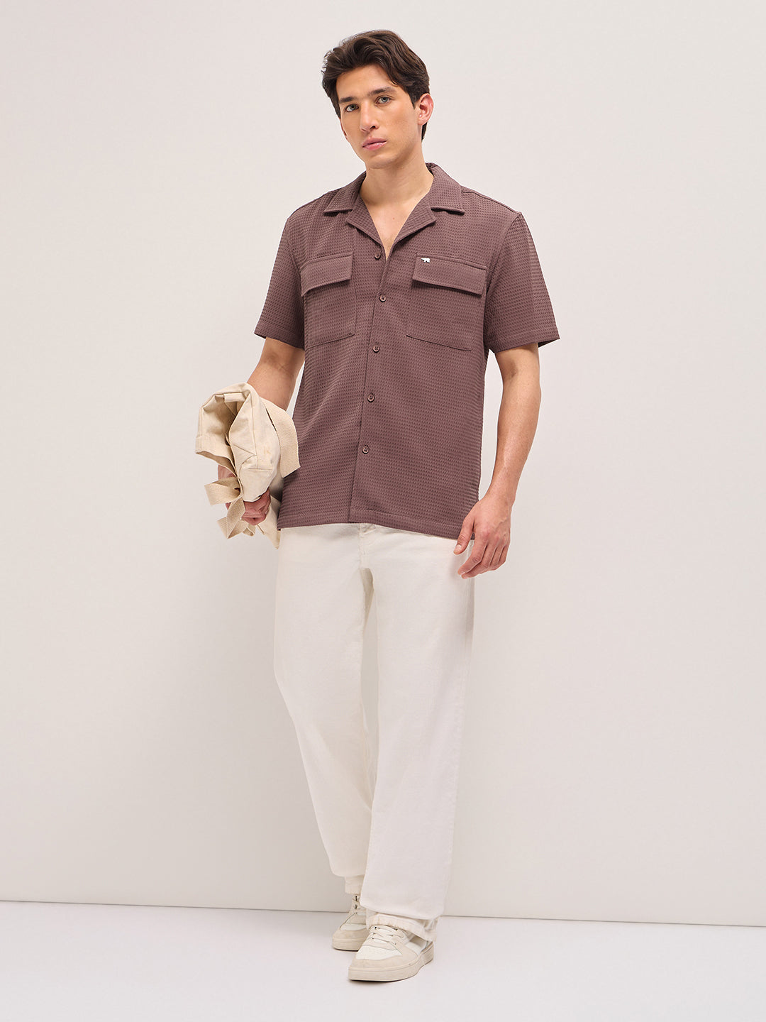 Men Maroon Casual Shirt