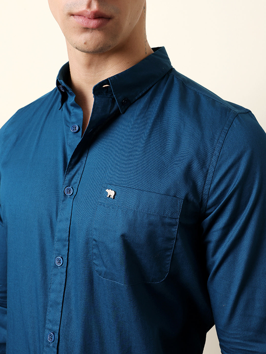 Men Solid Casual Full-Sleeve Shirt