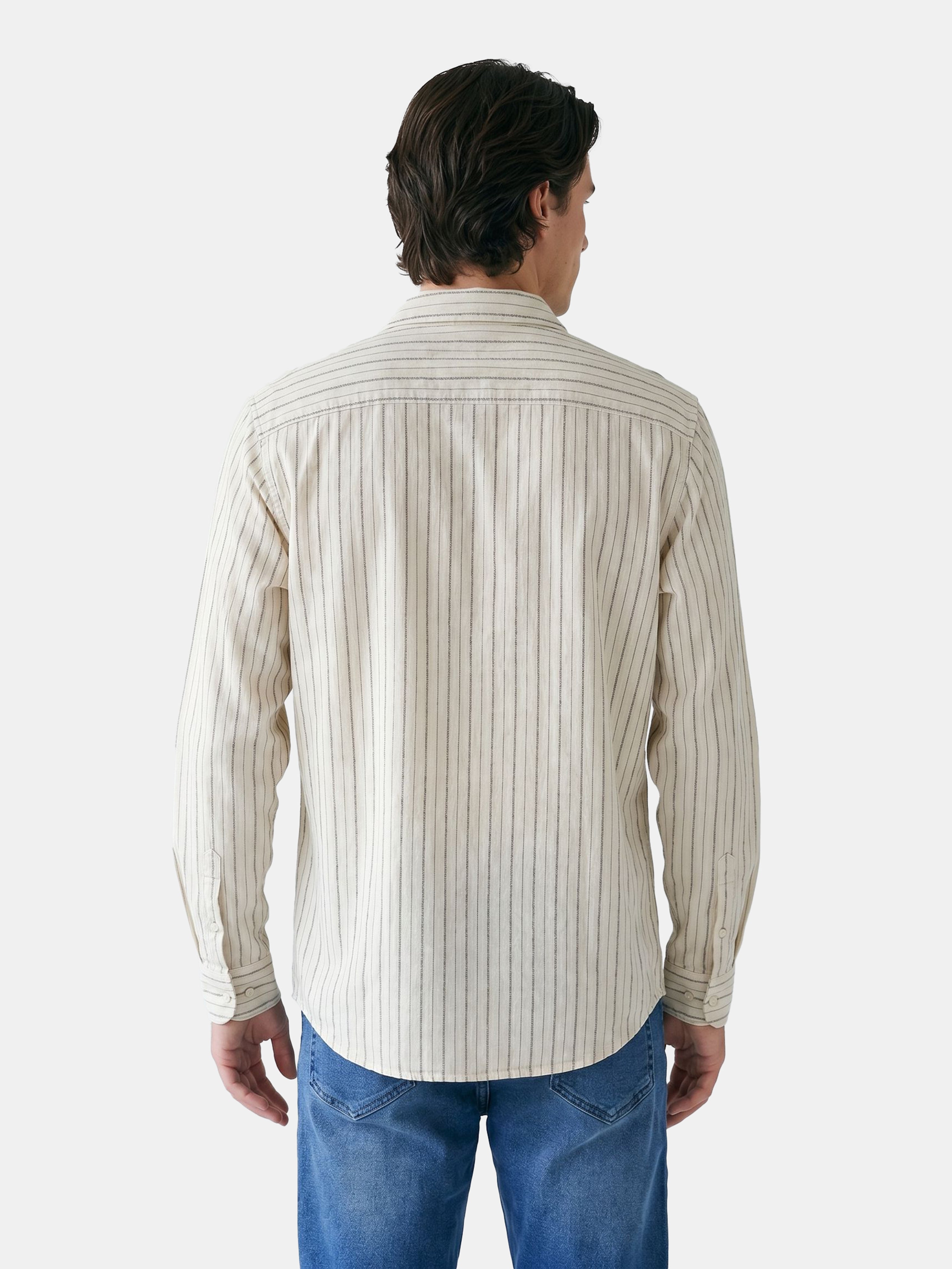 Men Cream Casual Shirt