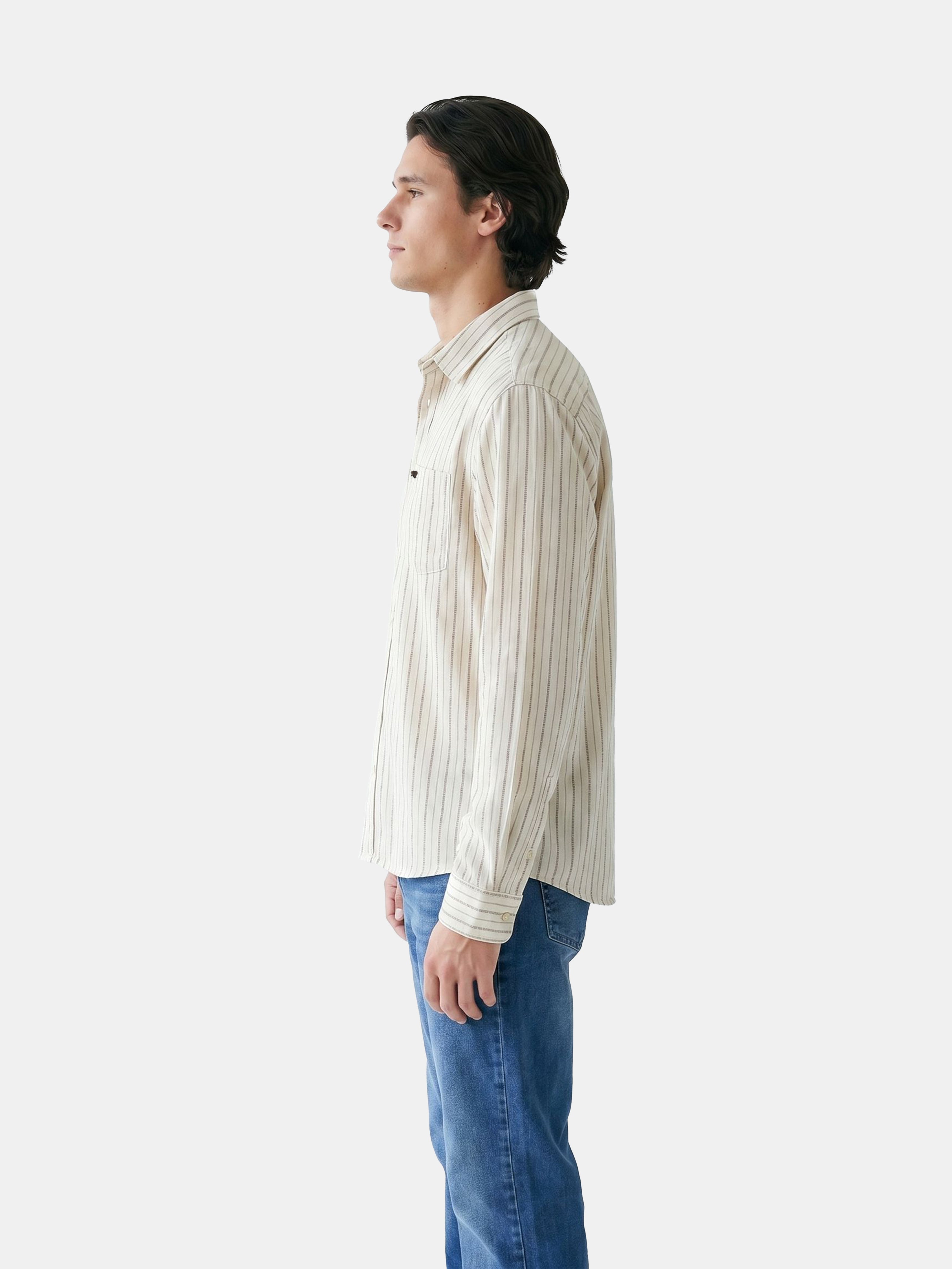 Men Cream Casual Shirt