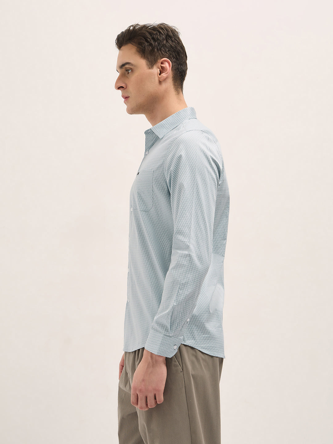 Men Ice Blue Graphic Printed Tailored Fit Formal Shirt
