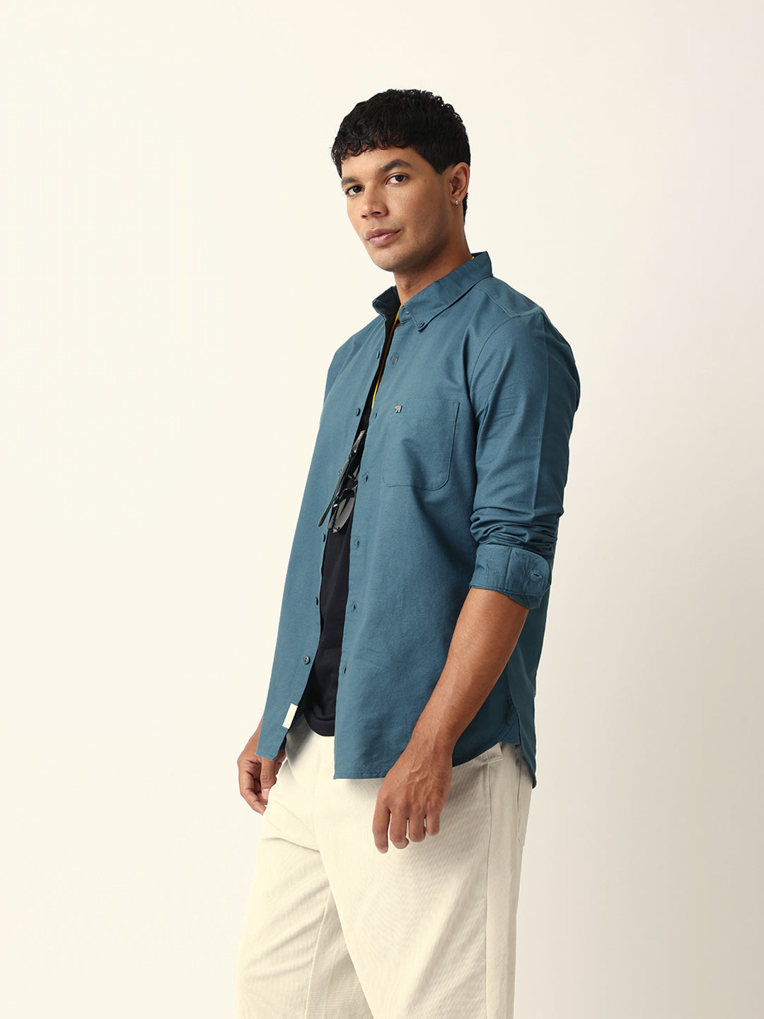 Men Teal Casual Shirt