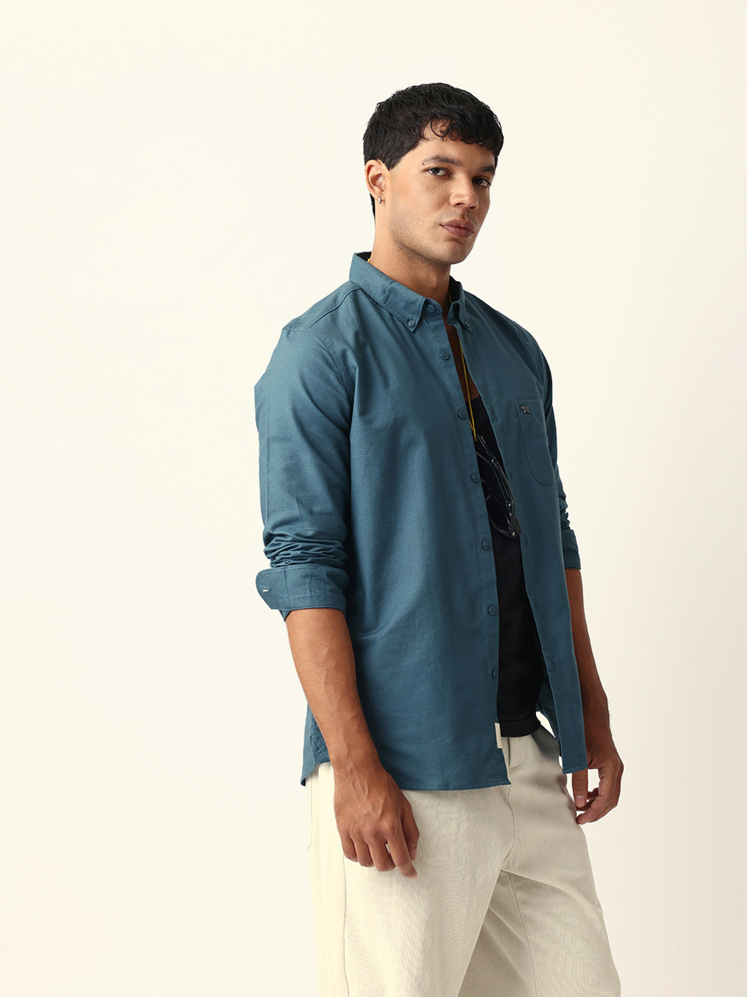 Men Teal Casual Shirt