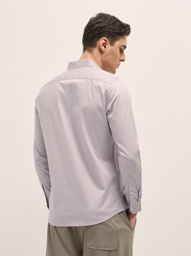 Men Light Pink Graphic Printed Tailored Fit Formal Shirt
