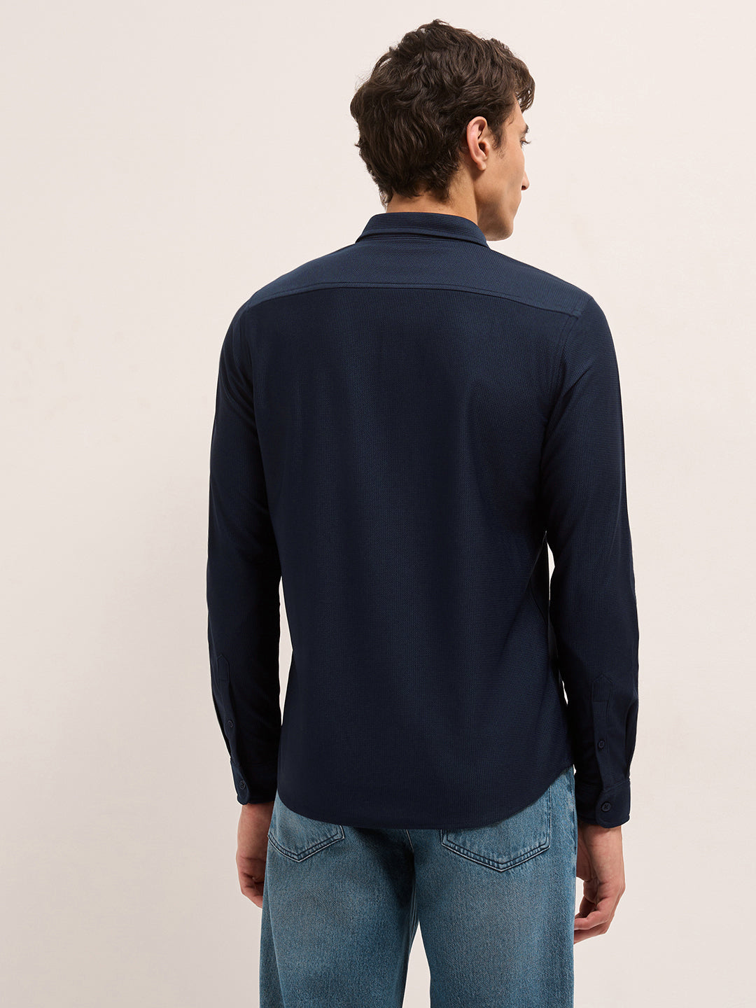 Men Woven Textured Casual Shirt