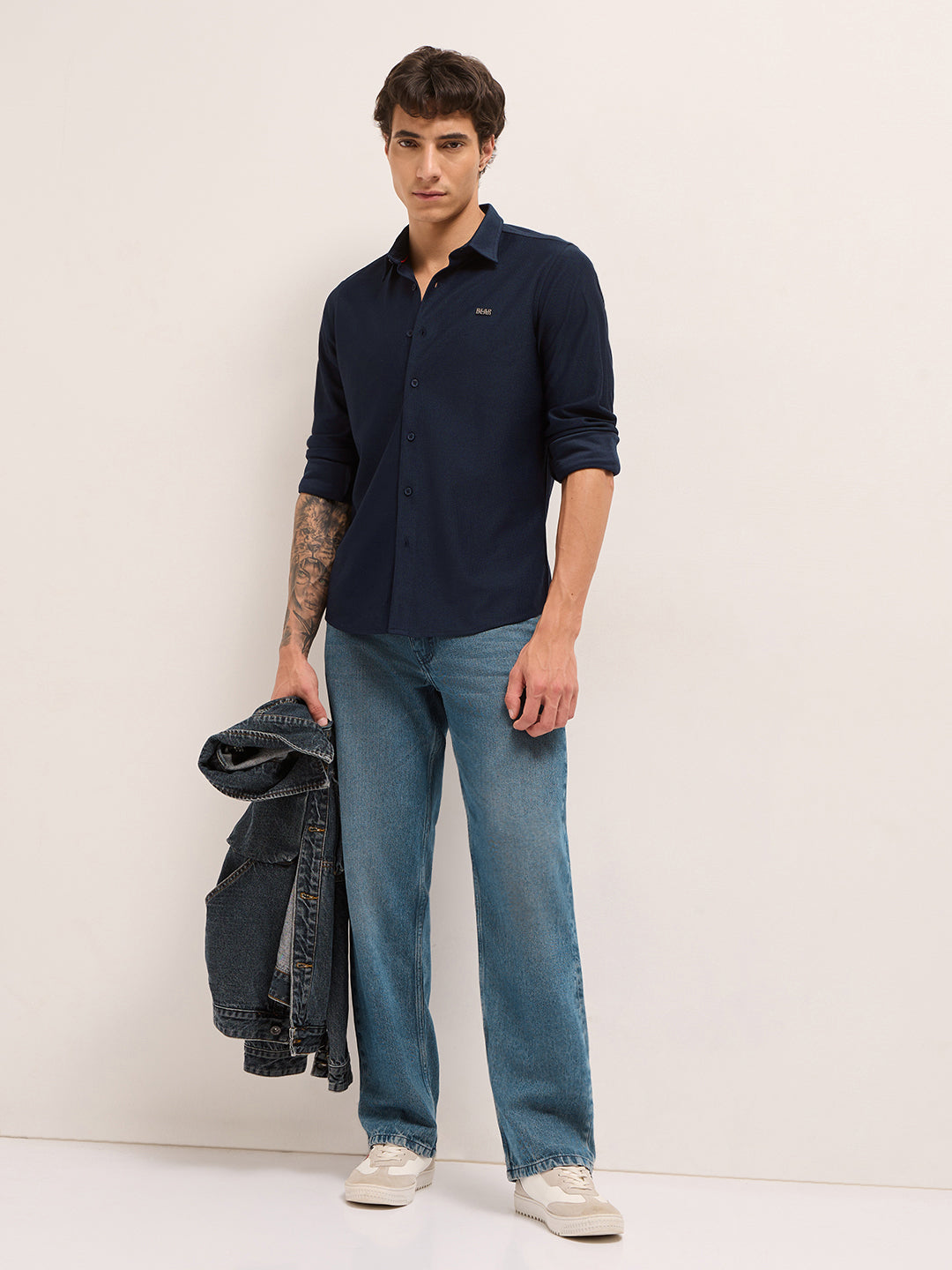Men Woven Textured Casual Shirt