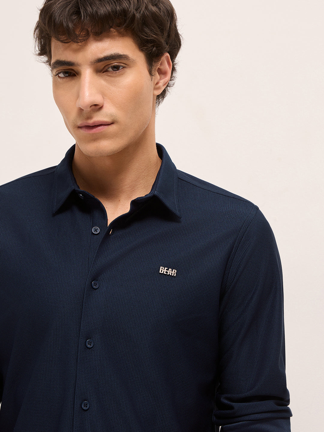 Men Woven Textured Casual Shirt