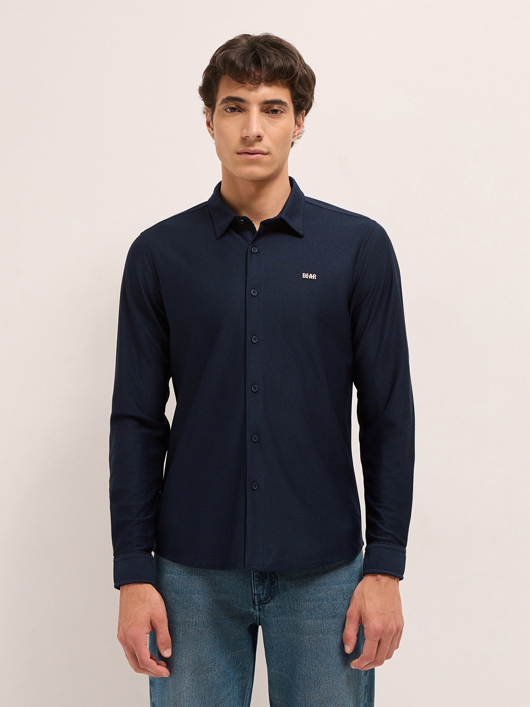 Men Woven Textured Casual Shirt