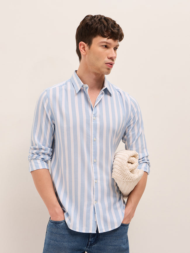 Men Pure Cotton Striped Casual Shirt