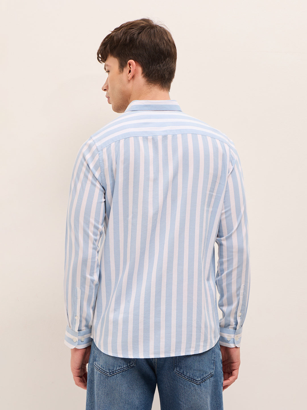 Men Pure Cotton Striped Casual Shirt