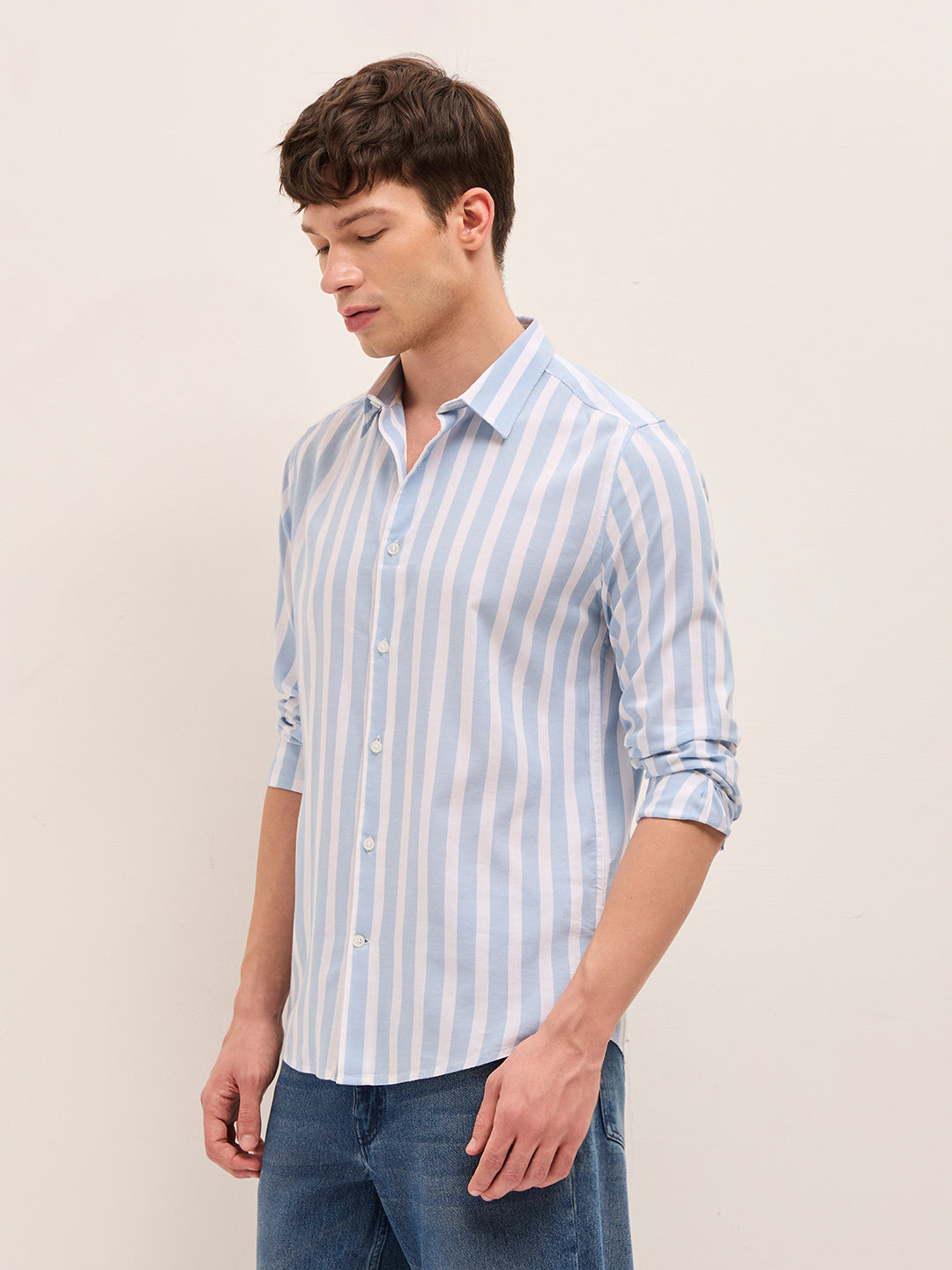 Men Pure Cotton Striped Casual Shirt